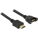 Delock HDMI Verlängerungskabel HDMI-A Stecker, HDMI-A Buchse 0.50m 85463 High Speed-HDMI mit Ethernet, vergoldete Steckkontakte