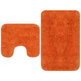 vidaXL Badematten-Set 2-Tlg Stoff Orange