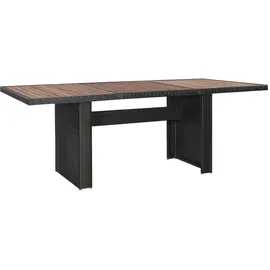 vidaXL Polyrattan Garten-Essgruppe 9-tlg. schwarz inkl. Auflagen 3057813
