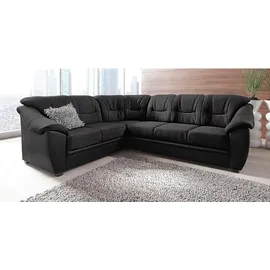 sit&more Ecksofa »Savona L-Form«, wahlweise mit Bettfunktion, inklusive Federkern, frei im Raum stellbar, schwarz