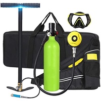 MSHENUED Tauchausrüstung, 1L Tragbare Mini zum tauchen Mit 15 Bis 20 Minuten, Sauerstoffflasche Taucherflasche mit Hochdruck Luftpumpe, für Reisen und Tauchen,Gelb