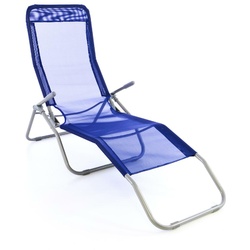 VCM Liegestuhl    Gartenliege   Maße 160x48x100cm   Sonnenliege   Liegestuhl Liege   Relaxliege   Blau
