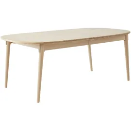 Hammel Furniture Esstisch HAMMEL FURNITURE "Findahl by Hammel Miro Designtisch", weiß (eiche natur weis geölt), B:184cm H:72cm T:106cm, Tische, 184x106 cm, aus massivem Eichenholz, mit Verlängerungsfunktion