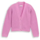 Tom Tailor Mädchen Cardigan mit V-Ausschnitt, rosa, Uni, Gr. 128/134