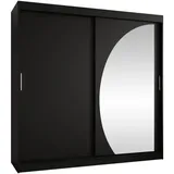 Mirjan24 Schwebetürenschrank Wika 200 x 200 x 62 cm Schwarz