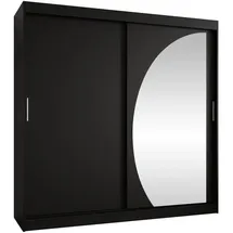 Mirjan24 Schwebetürenschrank Wika 200 x 200 x 62 cm Schwarz