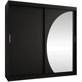 Mirjan24 Schwebetürenschrank Wika 200 x 200 x 62 cm Schwarz