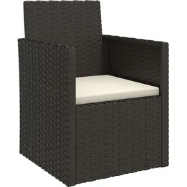vidaXL Polyrattan Lounge-Set 4-tlg. schwarz inkl. Kissen 319194