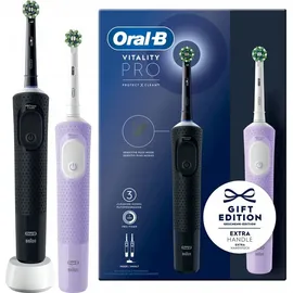 Oral-B Vitality Pro Protect X Clean schwarz + 2. Handstück lila
