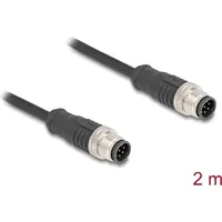DeLock M12 Kabel A-kodiert 8 Pin Stecker zu PVC 2 m