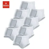 CLIPPER Slip (Packung, 8-St) schlichtes Basic für jeden Tag aus Doppelripp weiß 6