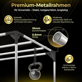The Hookah Growzelt 150 x 120 x 200 cm Schwarz