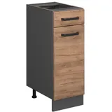 Vicco Küchenunterschrank R-Line Goldkraft Eiche/Anthrazit 30 cm ohne Arbeitsplatte