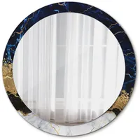 Tulup Spiegel, Gold, Glas, Rund, 90x90x0.4 cm, Spiegel, Wandspiegel