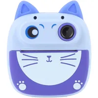 Druckkamera, Süße Kameras Mehrsprachiger Unterstützung Weißer Schwarzer Druck mit 2 -Zoll -Bildschirm für Mädchen, mit Denen Jungen Reisen Können (Blue)