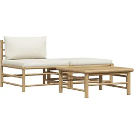 vidaXL Garten-Lounge-Set 3-tlg. natur/weiß