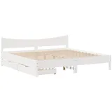 vidaXL Massivholzbett 180 x 200 cm Weiß