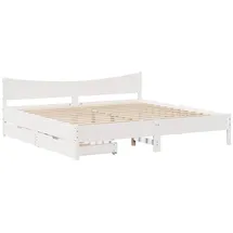 vidaXL Massivholzbett 180 x 200 cm Weiß