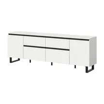 VCM Tomasa Lowboard 180x64 cm Weiß/Schwarz Spanplatte