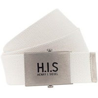H.I.S. H.I.S Stoffgürtel Bandgürtel mit H.I.S Logo auf der Koppelschließe weiß 110