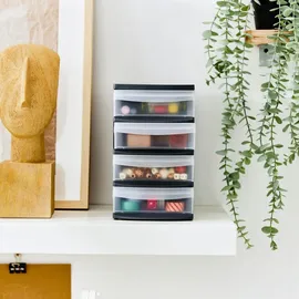 Rotho Schubladenbox Systemix Tower XS 4-tlg. grau