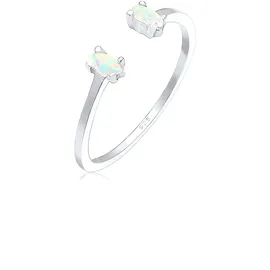 Elli Ring mit Opal Offen Verstellbar 925 Silber