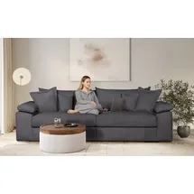 Home Affaire Big-Sofa Soft&Cosy XL, B: 246 cm - OTTO. Verlässliche Qualität., Mega-Sofa, Cord oder Chenille-Struktur, mit Federkern & 4 Zierkissen grau