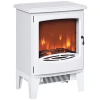 DOPWii Elektrokamin Elektrokamin mit Heizung, elektrischer Kamin mit LED Flammeneffekt, 900/1800 W Dekokamin, elektrisch Kaminfeuer Kaminofen, Weiß weiß