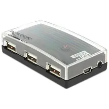 DeLock USB 2.0 Externer Hub 4 Port, 61393, Schwarz
