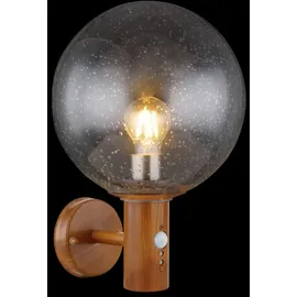 GLOBO Außenleuchte mit Bewegungsmelder Ossy 1-flammig Holzoptik 250 x 370 mm