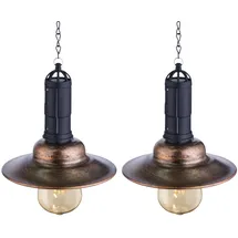 GLOBO LED Solarlampe Hängeleuchte Balkonlampe Industrial Außenleuchte Laterne, Metall dunkel Glas klar, Dxh 15,5x50 cm,