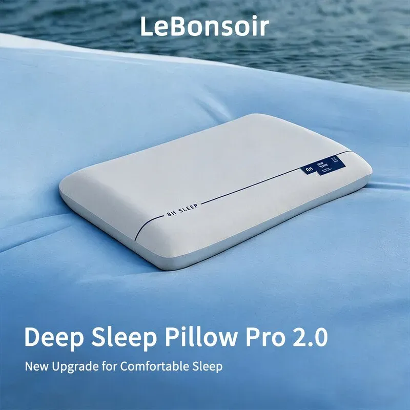 LEBONSOIR Design wie bei Atour Planet, Ergonomisches Nackenstützkissen, Deep Sleep Pro 2.0-Design, Kissen für Nacken- & Schulterschmerzen, Komfort-Schlafkissen für alle Schlafpositionen, Blau, 8 cm Höhe