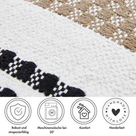 Andiamo Kissen Malena D380 Schwarz-Weiß-Beige 40 cm x 40 cm