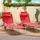 SoBuy Sonnenliege 195 x 56 x 58 cm Rot
