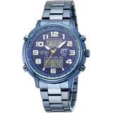 ETT Eco Tech Time Solar Drive Funk Hunter II Edelstahl Blau