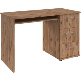 vogl möbelfabrik Schreibtisch VOGL MÖBELFABRIK "Tobi, wahlweise mit 3 Schubkästen oder 1 Schubkasten/1 Tür", braun (wotaneiche), B:115cm H:73cm T:56cm, Tische, Schreibtisch, optional mit Tastaturauszug, Breite 115 cm