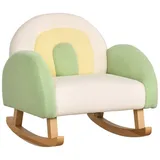 Homcom Kindersofa Lammfellimitat 50 x 45 x 50 cm Eukalyptusholz grün