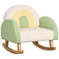 Homcom Kindersofa Lammfellimitat 50 x 45 x 50 cm Eukalyptusholz grün