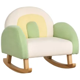 Homcom Kindersofa Lammfellimitat 50 x 45 x 50 cm Eukalyptusholz grün
