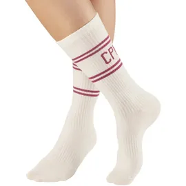 Copenhagen Studios Langsocken 2er Pack cream/weiß mit Beere 43-46