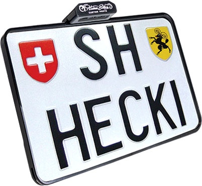 Heinz Bikes Slip-Inn, support de plaque d immatriculation - Noir - 180 x 140 mm