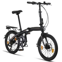 Licorne Bike Phoenix 20 Zoll Aluminium-Faltrad-Klapprad, Scheibenbremse, Discbremse, Faltfahrrad Herren Damen 7 Gang Kettenschaltung Folding City Bike Alu-Rahmen, StVZO,