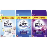 3x1200g Lenor Blütentraum | Aprilfrisch | Sensitiv Waschmittel Pulver