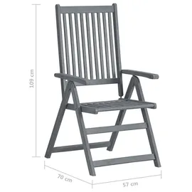 vidaXL Garten-Essgruppe 7-tlg. grau 47278