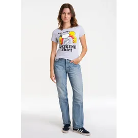 LOGOSHIRT Peanuts - Snoopy & Woodstock - Weekend grau L