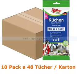 Poliboy XXL Küchen Feuchttücher Karton Feuchttücher 10 Pack a 48 Tücher, Feuchttücher ideal für die Küche