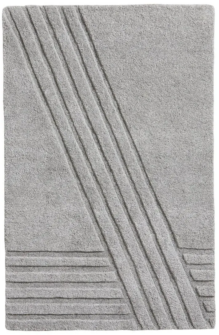 Teppich/Läufer Woud, Kyoto, Grau, für Wohnzimmer, Stoff / Textil, Design - 140 - 90 - 1.8