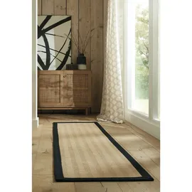 Flair Rugs Läufer FLAIR RUGS "Kira mit Fischgrätmuster, aus Jute", schwarz, B:60cm H:3mm L:230cm, Jute, Kunstfaser, Teppiche, Läufer