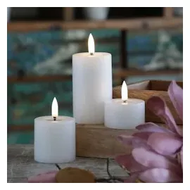 uYuni LED Mini Kerzenset Thea 3 St. D: 5 cm weiß