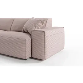 KAWOLA Sofa RANI Ecksofa Cord rosa Recamiere links